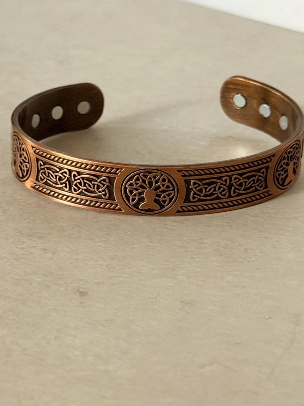 Unisex Men or Women Copper Celtic Tree of Life Design Magnetic Bracelet